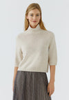 Oui Turtleneck Knitted Jumper, Beige