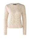 Oui Wool Blend Ajour Sweater, Light Beige