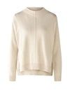 Oui Cotton Blend Knitted Jumper, Light Beige