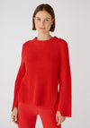 Oui Side Zip Cotton Jumper, Chinese Red