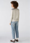 OUI Metallic Long Sleeve Top, Silver