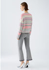 Oui Patterned Metallic Yarn Blend Knit Jumper, Grey Multi