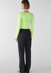 Oui Jersey Straight Leg Trousers, Navy
