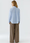 Oui Neck Tie Detail Pinstriped Blouse, Blue