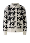 Oui Metallic Star Print Cardigan, Black and Beige