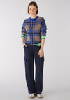 OUI Wide Leg Cargo Trouser, Dark Blue