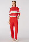 Oui Straight Cut Jersey Trouser, Chinese Red