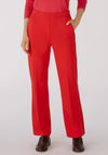 Oui Straight Cut Jersey Trouser, Chinese Red
