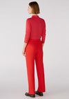 Oui Straight Cut Jersey Trouser, Chinese Red