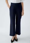 Oui Neya Culotte Logo Waistband Trousers, Navy