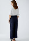 Oui Neya Culotte Logo Waistband Trousers, Navy