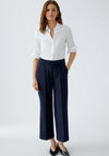 Oui Neya Culotte Logo Waistband Trousers, Navy