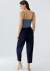 Oui Snap Button Cropped Trousers, Navy