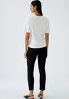 Oui Plain Basic With Embroidery T-Shirt, White