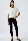 Oui Plain Basic With Embroidery T-Shirt, White