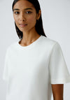 Oui Plain Basic With Embroidery T-Shirt, White