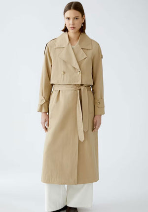 Oui Two in One Trench Coat, Beige