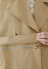 Oui Two in One Trench Coat, Beige