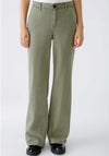 Oui Elasticated Wide Leg Jeans, Green