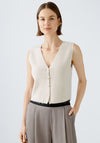 OUI Wool Blend Knit Waistcoat, Beige