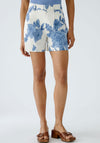 Oui Floral Print Shorts, Blue