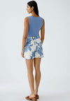 Oui Floral Print Shorts, Blue