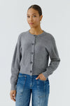 Oui Knitted Button Up Cardigan, Grey