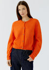 Oui Wool Blend Knit Cardigan, Orange