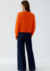 Oui Wool Blend Knit Cardigan, Orange
