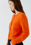 Oui Wool Blend Knit Cardigan, Orange