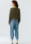 Oui Knitted Button Up Cardigan, Green