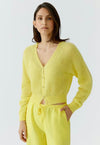 Oui Knitted Button-Down Cardigan, Yellow