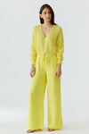 Oui Knitted Button-Down Cardigan, Yellow