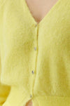 Oui Knitted Button-Down Cardigan, Yellow