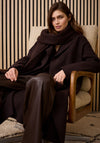 Oui Wool Classic Long Coat, Brown