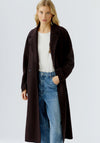 Oui Wool Classic Long Coat, Brown