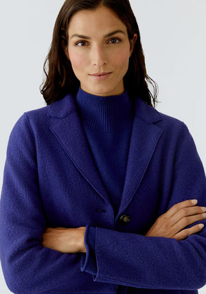 Oui Mayson Boiled Wool Jacket, Blue Ribbon