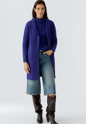 Oui Mayson Boiled Wool Jacket, Blue Ribbon
