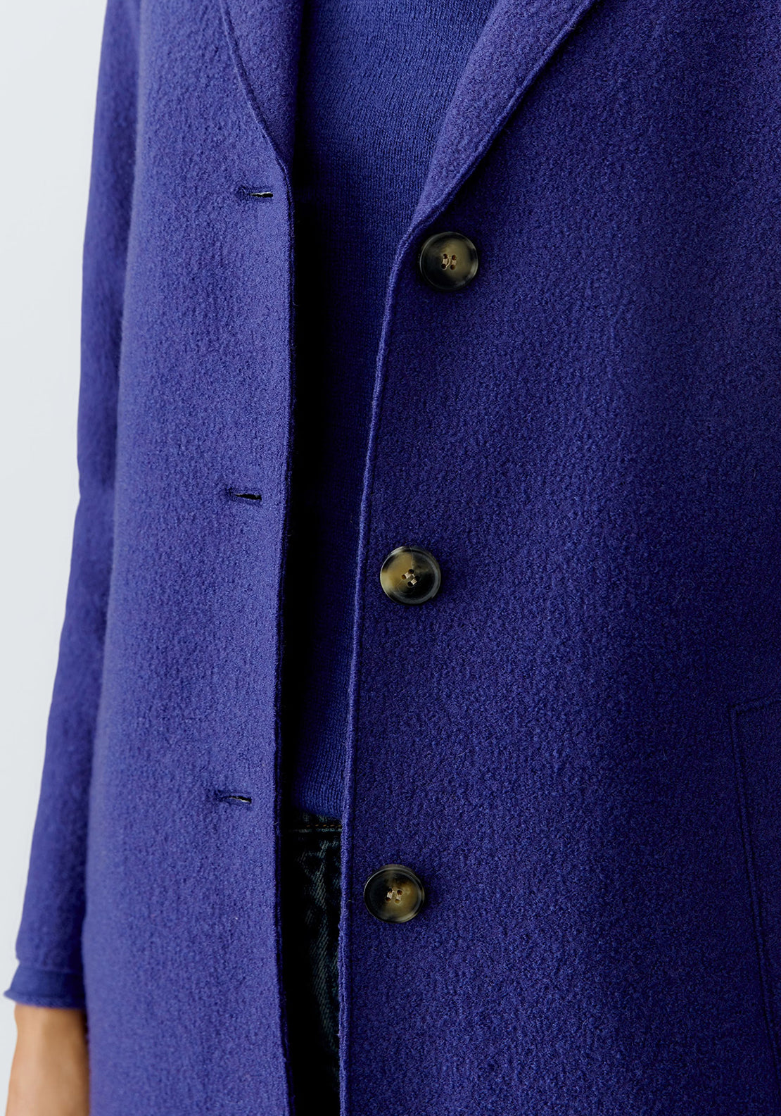 Oui Mayson Boiled Wool Jacket, Blue Ribbon