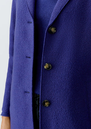 Oui Mayson Boiled Wool Jacket, Blue Ribbon