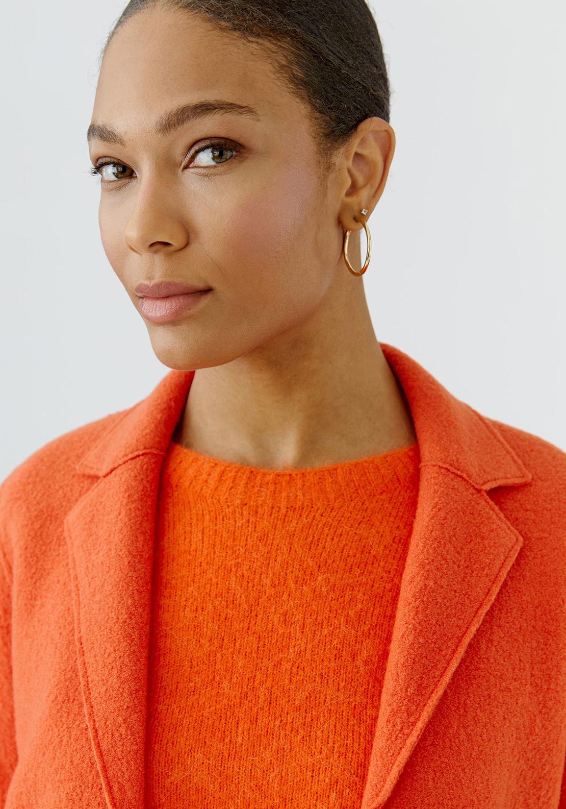 Oui Mayson Boiled Wool Jacket, Orange