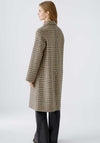 Oui Check Wool Blend Coat, Brown