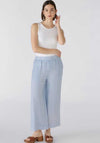 Oui Linen Wide Leg Culottes, Light Blue