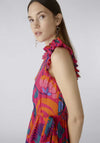 Oui Floral Print Chiffon Maxi Dress, Pink & Orange
