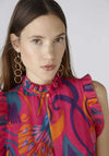 Oui Floral Print Chiffon Maxi Dress, Pink & Orange