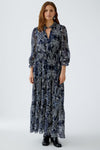 OUI Chiffon Paisley Maxi Dress, Navy