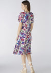 Oui Vibrant Floral Jersey Wrap Dress, White Violet