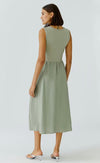 Oui A-Line Midi Dress, Green