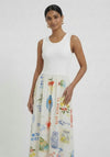 Oui Graphic Print Midi Dress, White Multi