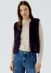 Oui Faux Fur Sleeveless Jacket, Purple